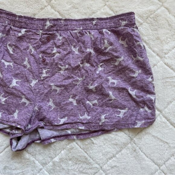 Victoria's Secret Pink | Purple Flannel Sleep Boxy Short Shortie Dogs | Size XXL - Picture 6 of 14
